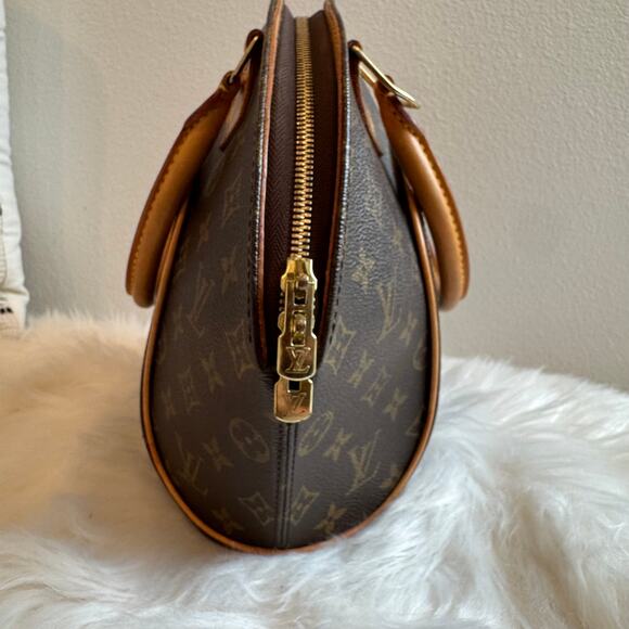 Louis Vuitton Ellipse PM Monogram Canvas Satchel Handbag Purse Bag Brown - Picture 7 of 12